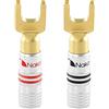 Nakamichi connettori a banana 12-18 AWG 4 mm placcati in oro 24 K adattatore spina a banana per altoparlanti cablati, amplificatore per altoparlanti HiFi 2 pezzi (1 paio) Spina banana forcella