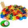 Adhere Marcatori di posizione in plastica per palline da golf, 50, 100 pezzi, misura 25 mm, piatti, colori assortiti (50 pezzi, colore trasparente)