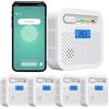 RISOON Rilevatore di monossido di carbonio WiFi 10 anni di batteria, notifiche push intempo reale tramite l'app Tuya e SmartLife Security, Certificato UE EN50291，display LCD digitale, portatile (4 Pezzi)