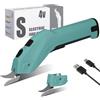 XstarG Forbici Elettriche Cutter per Tessuti, 4V 2500mAh Taglia Cartone Elettrico con 2 Testina di Taglio, Multi-Cutter Ricaricabile per Cartone Pelle Tappeto Plastica Stoffa Pannolenci