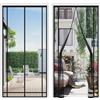 Sekey Zanzariera Magnetica Porta Finestra Regolabile- Cinghie a Clip Cucite Doppio Lato| Senza Traforare| Nastro adesiva 4cm in Cima, Insetti Protezione per Balcone/Terrazza/Camera, 130x220cm, Nero