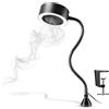 SainSmart Assorbifumo Magnetico a Saldare con Luci a LED, Collo di Cigno in Acciaio Inossidabile con Memoria e Morsetto da Tavolo Sostituibile, Ventola Estrattore di Fumi Portatile