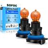 SOFOC HP24W Lampadina 12V Luci di Direzione Giallo Ambra Luci Nebbia Per Modelli C5 24W Lampadina PG20-1 Non Polarizzata 2Pezzi