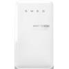 Smeg, FAB10LWH6 Frigorifero Tavolo Top Vintage 1 Anta, 122L, Cerniere a Sinistra, Freddo Statico, Congelatore 17L, 1 Clayette Regolabile, 1 Vassoio Verdure e Illuminazione LED, H 97 cm, Bianco