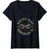 Sassenach Gifts & Apparel Donna Dinna Fash Sassenach | Libellula Beige | Regalo Scozzese Maglietta con Collo a V