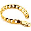 Dankadi Bracciale cubano massiccio largo 10 mm, 12 mm, in argento 925, da uomo, 7 -10, catena a maglia grossa, con chiusura a drago, gourmette dorata, maglia Punk Hip Pop Miami, regalo gioielli, 10