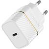 OtterBox EU Caricatore murale USB-C PD 20W, carica Fast Charge per Smartphone e Tablet, resistente a cadute, robusto, ultra durevole, Bianco