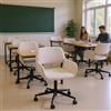 FurnitureR Sedia girevole beige, ciniglia, design ergonomico, moderna, per ufficio e appartamento, regolabile in altezza, comoda sedia girevole