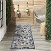 NOURISON Aloha per interni/esterni naturale/blu 7,6 cm x 30,5 m, facile da pulire, non perde pelo, camera da letto, soggiorno, sala da pranzo, terrazza, cortile, patio (2 x 12)