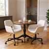 FurnitureR Sedia da pranzo beige, materiale ciniglia, comoda sedia girevole, design moderno, regolabile in altezza, stabile struttura in metallo