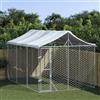 Tidyard Canile,Gabbia,Box Cane,da Esterno,in Acciaio,con Tetto,3x4,5x2,5 m,Cuccia per Galline,Conigi,da Esterno,Gabbia per Cani Taglia Grande,Box Cani Esterno,Recinti per Cani,Recinzione per Cani