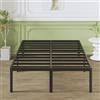Lutown-Teen Struttura Letto Matrimoniale 160x190 cm ad Angolo Curvo, Giroletto Alta 41 cm in ferro, Spazio di Archiviazione Extra, Montaggio Facile, Silenzioso, Nero