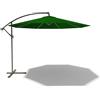 Arreditaly Ombrellone 3x3 M Decentrato Retrattile Braccio Rotabile 360° Chiusura Manovella Base A Croce Giardino Esterno Piscina Bar In Acciaio Inossidabile Telo 180 g/m2 Impermeabile Anti UV (Verde)