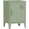 sweeek Comodino in Metallo, 1 Anta, Soho, Verde, 38x38x57 cm