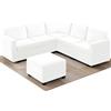 ZYBSLCSY Copridivani Velluto Con Seduta Cuscino E Schienali Separati Copridivano Angolare Elasticizzato Protezione Coprimobile Split Combinato Divano Componibile U (Cushion Square-S,White)