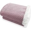 Home Tresor - Plaid in Pile per Divano, Letto Singolo e Matrimoniale, Coperta Sherpa Invernale Calda e Morbida Pesante 440 gr./mq, Pelliccia Tinta Unita (Rosa, Plaid cm.127x152)