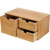 Haoxuesen Organizer da scrivania originale in bambù, mini scrivania in bambù, tavolo per cassetti, scatola di immagazzinaggio, per diverse esigenze quotidiane, non richiede montaggio (3 cassetti)