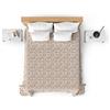 CosìCasa - Trapuntino una Piazza e Mezza 210X250 cm | Copriletto Una Piazza e Mezzo Primaverile/Autunnale | Trapunta Primaverile Leggera (80 gr/mq) | Trapunte Foglie Beige