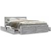 Festnight Letto 120x190 con Cassetti, Struttura Letto con Cassetti, Letto Contenitore 120x190, Giroletto Matrimoniale, Letto Singolo, in Legno Multistrato Grigio Sonoma 120x190 cm