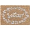 Relaxdays Zerbino in Fibre di Cocco, con Scritta Welcome, 40x60 cm, Antiscivolo, per Interni e Esterni, Bianco/Naturale