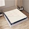 The White Stone Topper Singolo in Lattice Naturale | Tessuto in Bamboo Traspirante e Anallergico Sfoderabile | Altezza 5 cm | Elastici di fissaggio agli Angoli | Correttore per Materasso 80 x 190