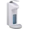 Relaxdays 2X Set Dispenser di Sapone a Parete, 1000 ml, Erogatore Disinfettante, Portasapone a Muro Manuale con Leva, Bianco