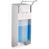 Relaxdays 2X Dispenser Sapone 500 ml, Erogatore Disinfettante Fissaggio a Parete, Dosatore Bagno, Portasapone Gomito, Bianco