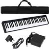 COSTWAY Tastiera Musicale con 61 Tasti, Pianoforte Digitale con Custodia Borsa, 128 Ritmi e Toni, Pianoforte Digitale con Pedale Sustain, MIDI e Bluetooth, per Principianti (Nero)