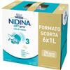 NESTLE' ITALIANA SpA Nidina optipro 3 liquido 6 pezzi da 1 litro - NIDINA - 988660977