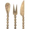 Bloomingville Set Posate per Formaggio Haolin 3 Pezzi in Metallo con Finitura Ottone