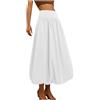 Generic 2025 Maxi Gonna da donna con elastico in vita Aline Gonna lunga a sbuffo con orlo a volant gonne a palloncino, bianco, XL