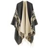 Generico Poncho Donna Invernale Caldo Mantella a Maglia Elegante Maglione Oversize Poncho Moda Vintage Coperta Lungo Maglione Cappotti Maglia Cape Cardigan Autunno