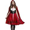 Rrongwn Costume da donna a forma di Cappuccetto Rosso, abito da principessa, mantello con cappuccio, per adulti, carnevale, Halloween, feste, feste, travestimenti, abbigliamento da festa, Colore: