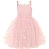 VilyR Vestito da bambina in cotone tutù per bambine casual per feste di compleanno abiti in tulle 1-8 anni, rosa, 5-6 Anni