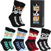 One Piece Calzini Uomo e Adolescenti, 5 Pacco Luffy Zoro Fino Calze Divertenti al Polpaccio, Anime Regalo Uomo e Fan (41/46 EU, Nero)