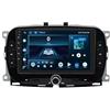 WOMGKDA Android 15 Touch screen Radio per FIAT 500 2016 2017 2018 2019 9 Pollici Car Stereo Lettore con Bluetooth SWC FM RDS Car Radio AHD WIFI DVR GPS Ventola di raffreddamento(2+32G)