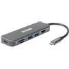D-link Docking station D-link DUB-2327 6in1 Usb-C/Usb-A/Hdmi/SD/microSD Grigio [DUB-2327]