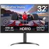 Lg Monitor Led 32'' Lg Ultrafine 32UR550K-B 4K Ultra HD 3840x2160p/1ms/Classe F/Nero [32UR550K-B]