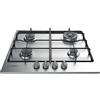 Indesit THP 642 W/IX/I Piano cottura a gas da 60 cm; 4 fuochi a gas di cui 1 High Power Flame; Accensione elettronica sottomanopola; Valvola di sicurezza gas; 2 griglie smaltate.