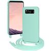 FERLAN Custodia per Samsung Galaxy S8 Plus Cover con Cordino,Verde Silicone Antiurto TPU Morbido Case Corda Collana Necklace Regolabile Stylish con Catena Ultra Sottile Cover per Galaxy S8 Plus,Menta verde