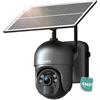Ctronics 4MP 4G Telecamera da Esterno Senza Fili, Batterie 10400 mAh & Panneau Solaire 6W, 2.5K QHD Solar Camera Vision Nocturne Couleur 30 m, PC/App, FTP, Alarme Sonore et Luminueuse, Cloud /128GB TF