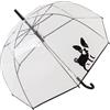 Le Monde du Parapluie - Ombrello a campana trasparente automatico - antivento - 8 stecche in fibra di vetro - solido - Bulldog francese