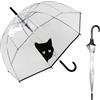 Le Monde du Parapluie - Ombrello a campana trasparente con apertura automatica - antivento - 8 stecche in fibra di vetro - solido - Gatto curioso