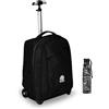 Invicta Trolley Scuola Benin Solid, Nero, 2 in 1, Con Spallacci Uso Zaino, Tasca porta Borraccia e Porta Laptop, Scuola & Viaggio, Ragazzi Borraccia, Nero, Borraccia Term