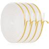 Carehabi Guarnizione Finestra Adesiva 20m, Guarnizioni Finestre Legno Porta 6x3mm Striscia di Schiuma Isolante Nastro Sigillante per Anti Freddo, Rumore e Collisione (Bianco)