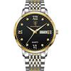 RORIOS Orologio Uomo Analogico al Quarzo Orologio Luminoso Calendario Orologio con Cinturino in Acciaio Inox Diamanti Orologio da Polso per Uomo Oro Nero