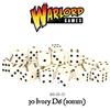 Warlord Games 30 Ivory D6 10mm