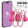 InToYou App Series Tickly Vibrating Nipple Clamps with Necklace & App Pink