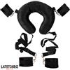 LateToBed BDSM Line Pillow Restraint Set with Cuffs Black