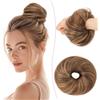 SEGO Pro Chignon Capelli Veri 100% Umani Chignon Finto Morbido Naturale per Capelli Corti e Fini Coda di Cavallo (#4/27 Marrone Medio/Biondo Scuro,25g)